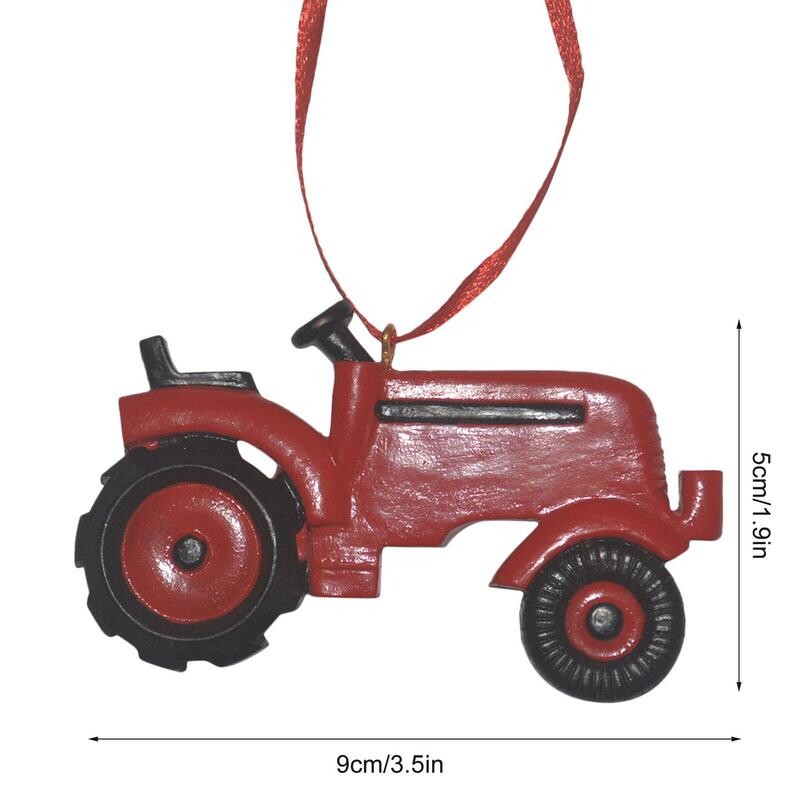 Traktoriaus papuošalai Kalėdų eglutei Derva Ūkio papuošalai Medžio kabantys papuošalai Sodybos Kalėdų atostogų namų dekoro reikmenys