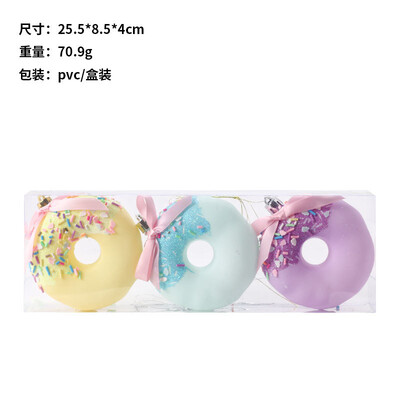 3 τμχ/σετ Macaroon Χριστουγεννιάτικες μπάλες καραμέλας Σετ παγωτό ντόνατ PVC κέικ γλειφιτζούρι Μπάλες κρεμαστό DIY Cartoon Χριστουγεννιάτικα στολίδια για το δέντρο