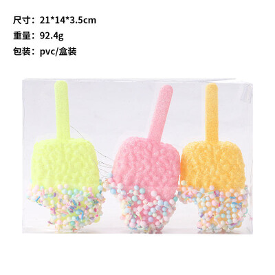 3 τμχ/σετ Macaroon Χριστουγεννιάτικες μπάλες καραμέλας Σετ παγωτό ντόνατ PVC κέικ γλειφιτζούρι Μπάλες κρεμαστό DIY Cartoon Χριστουγεννιάτικα στολίδια για το δέντρο