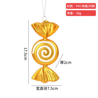 Χριστουγεννιάτικη διακόσμηση πολύχρωμη καραμέλα στολίδι χρυσό ροζ πλαστική ζωγραφισμένη καραμέλα Κρεμαστό διακόσμηση χριστουγεννιάτικου δέντρου