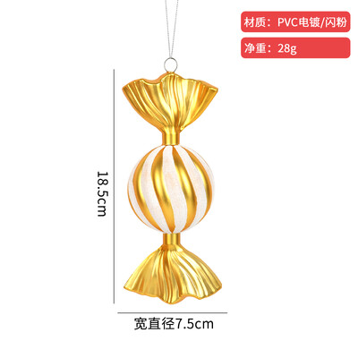 Χριστουγεννιάτικη διακόσμηση πολύχρωμη καραμέλα στολίδι χρυσό ροζ πλαστική ζωγραφισμένη καραμέλα Κρεμαστό διακόσμηση χριστουγεννιάτικου δέντρου