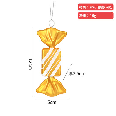 Χριστουγεννιάτικη διακόσμηση πολύχρωμη καραμέλα στολίδι χρυσό ροζ πλαστική ζωγραφισμένη καραμέλα Κρεμαστό διακόσμηση χριστουγεννιάτικου δέντρου