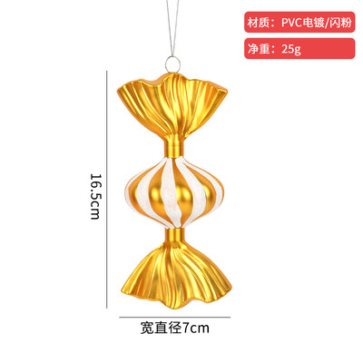 Χριστουγεννιάτικη διακόσμηση πολύχρωμη καραμέλα στολίδι χρυσό ροζ πλαστική ζωγραφισμένη καραμέλα Κρεμαστό διακόσμηση χριστουγεννιάτικου δέντρου