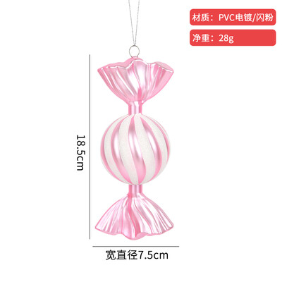 Χριστουγεννιάτικη διακόσμηση πολύχρωμη καραμέλα στολίδι χρυσό ροζ πλαστική ζωγραφισμένη καραμέλα Κρεμαστό διακόσμηση χριστουγεννιάτικου δέντρου