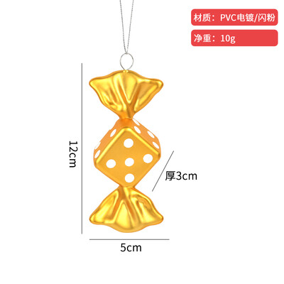 Χριστουγεννιάτικη διακόσμηση πολύχρωμη καραμέλα στολίδι χρυσό ροζ πλαστική ζωγραφισμένη καραμέλα Κρεμαστό διακόσμηση χριστουγεννιάτικου δέντρου