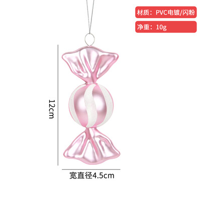 Χριστουγεννιάτικη διακόσμηση πολύχρωμη καραμέλα στολίδι χρυσό ροζ πλαστική ζωγραφισμένη καραμέλα Κρεμαστό διακόσμηση χριστουγεννιάτικου δέντρου