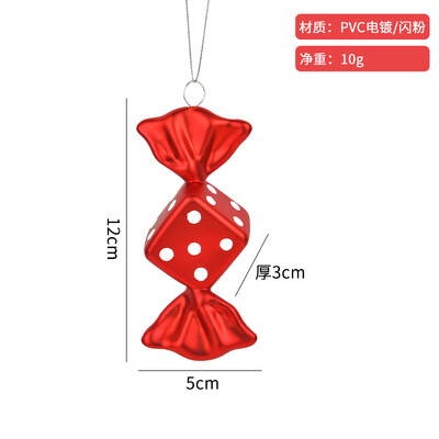 Χριστουγεννιάτικη διακόσμηση πολύχρωμη καραμέλα στολίδι χρυσό ροζ πλαστική ζωγραφισμένη καραμέλα Κρεμαστό διακόσμηση χριστουγεννιάτικου δέντρου