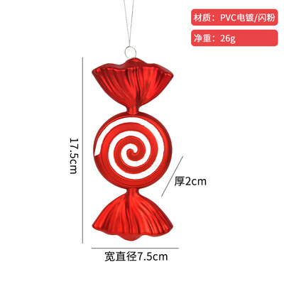 Χριστουγεννιάτικη διακόσμηση πολύχρωμη καραμέλα στολίδι χρυσό ροζ πλαστική ζωγραφισμένη καραμέλα Κρεμαστό διακόσμηση χριστουγεννιάτικου δέντρου