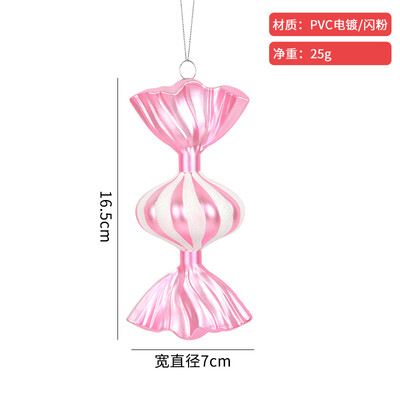 Χριστουγεννιάτικη διακόσμηση πολύχρωμη καραμέλα στολίδι χρυσό ροζ πλαστική ζωγραφισμένη καραμέλα Κρεμαστό διακόσμηση χριστουγεννιάτικου δέντρου