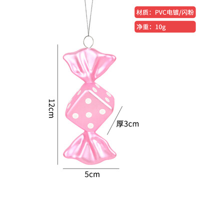 Χριστουγεννιάτικη διακόσμηση πολύχρωμη καραμέλα στολίδι χρυσό ροζ πλαστική ζωγραφισμένη καραμέλα Κρεμαστό διακόσμηση χριστουγεννιάτικου δέντρου