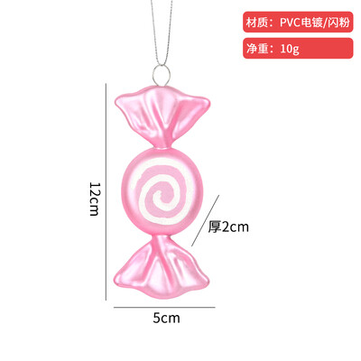 Χριστουγεννιάτικη διακόσμηση πολύχρωμη καραμέλα στολίδι χρυσό ροζ πλαστική ζωγραφισμένη καραμέλα Κρεμαστό διακόσμηση χριστουγεννιάτικου δέντρου