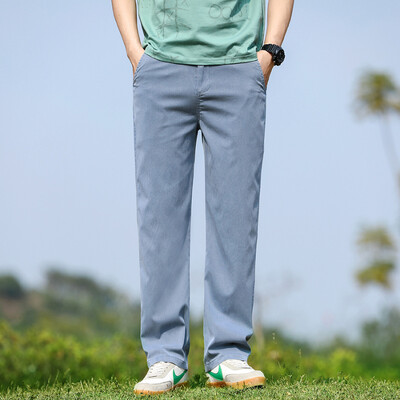 Καλοκαιρινό λεπτό νεανικό παντελόνι Lyocell, φαρδύ ίσιο παντελόνι, μοντέρνο και άνετο καθημερινό παντελόνι