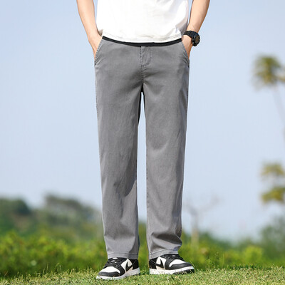 Καλοκαιρινό λεπτό νεανικό παντελόνι Lyocell, φαρδύ ίσιο παντελόνι, μοντέρνο και άνετο καθημερινό παντελόνι