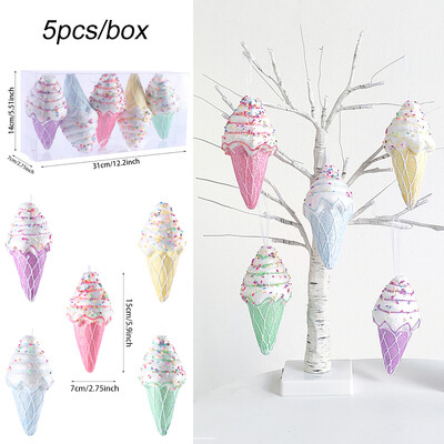 5/6 vnt Kalėdų Macaron ledų saldainių pakabukas Mielas spurgos pyragas Kalėdų eglutės ornamentas 2023 Namų vakarėlis Navidad dekoravimas 2024 m.