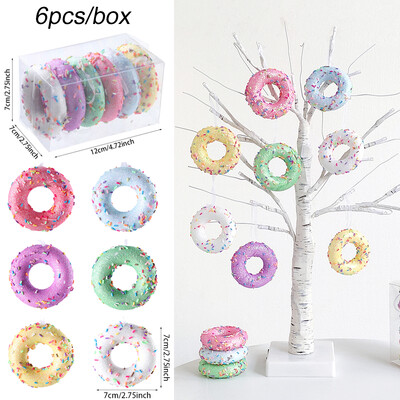 5/6 vnt Kalėdų Macaron ledų saldainių pakabukas Mielas spurgos pyragas Kalėdų eglutės ornamentas 2023 Namų vakarėlis Navidad dekoravimas 2024 m.