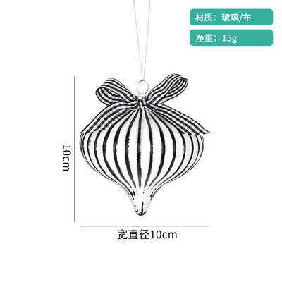 juoda ir balta tapyba kūrybinių stiklo rutulių formos rutuliai Kalėdų eglutės scenos dekoracijos, kabantys raudoni ir balti kabantys rutuliai