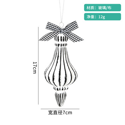 juoda ir balta tapyba kūrybinių stiklo rutulių formos rutuliai Kalėdų eglutės scenos dekoracijos, kabantys raudoni ir balti kabantys rutuliai