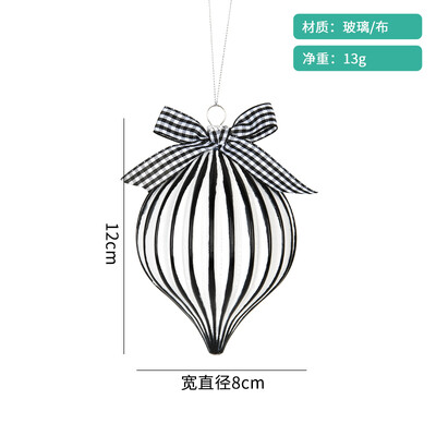 juoda ir balta tapyba kūrybinių stiklo rutulių formos rutuliai Kalėdų eglutės scenos dekoracijos, kabantys raudoni ir balti kabantys rutuliai