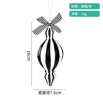 juoda ir balta tapyba kūrybinių stiklo rutulių formos rutuliai Kalėdų eglutės scenos dekoracijos, kabantys raudoni ir balti kabantys rutuliai