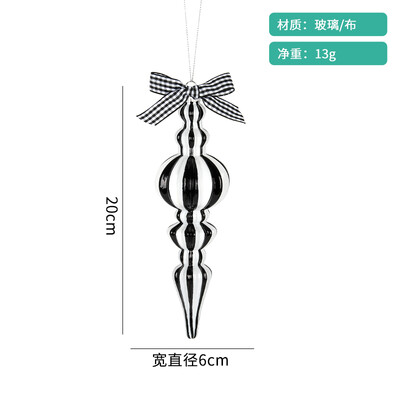 juoda ir balta tapyba kūrybinių stiklo rutulių formos rutuliai Kalėdų eglutės scenos dekoracijos, kabantys raudoni ir balti kabantys rutuliai