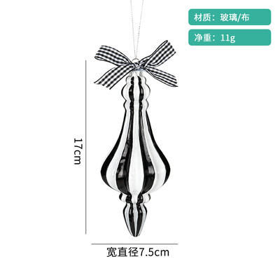 juoda ir balta tapyba kūrybinių stiklo rutulių formos rutuliai Kalėdų eglutės scenos dekoracijos, kabantys raudoni ir balti kabantys rutuliai