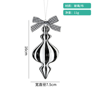 juoda ir balta tapyba kūrybinių stiklo rutulių formos rutuliai Kalėdų eglutės scenos dekoracijos, kabantys raudoni ir balti kabantys rutuliai