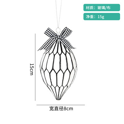 juoda ir balta tapyba kūrybinių stiklo rutulių formos rutuliai Kalėdų eglutės scenos dekoracijos, kabantys raudoni ir balti kabantys rutuliai