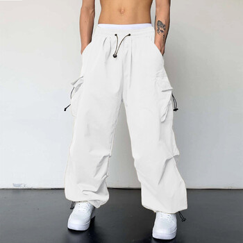 Cargo Parachute Pants Ανδρικά Harajuku Oversized Streetwear Y2k Hip Hop Wide Leg Joggers φαρδύ Techwear παντελόνι προπόνησης αναρρίχησης