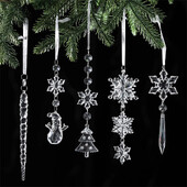 Merry Chrstimas akrilinis pakabukas, skaidrus snaigė, Kalėdų eglutės pakabukas, kabantys papuošalai pasidaryk pats Kalėdų vakarėlio dekoras