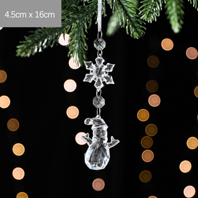 Merry Chrstimas akrilinis pakabukas, skaidrus snaigė, Kalėdų eglutės pakabukas, kabantys papuošalai pasidaryk pats Kalėdų vakarėlio dekoras
