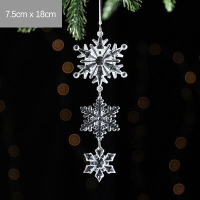 Merry Chrstimas akrilinis pakabukas, skaidrus snaigė, Kalėdų eglutės pakabukas, kabantys papuošalai pasidaryk pats Kalėdų vakarėlio dekoras