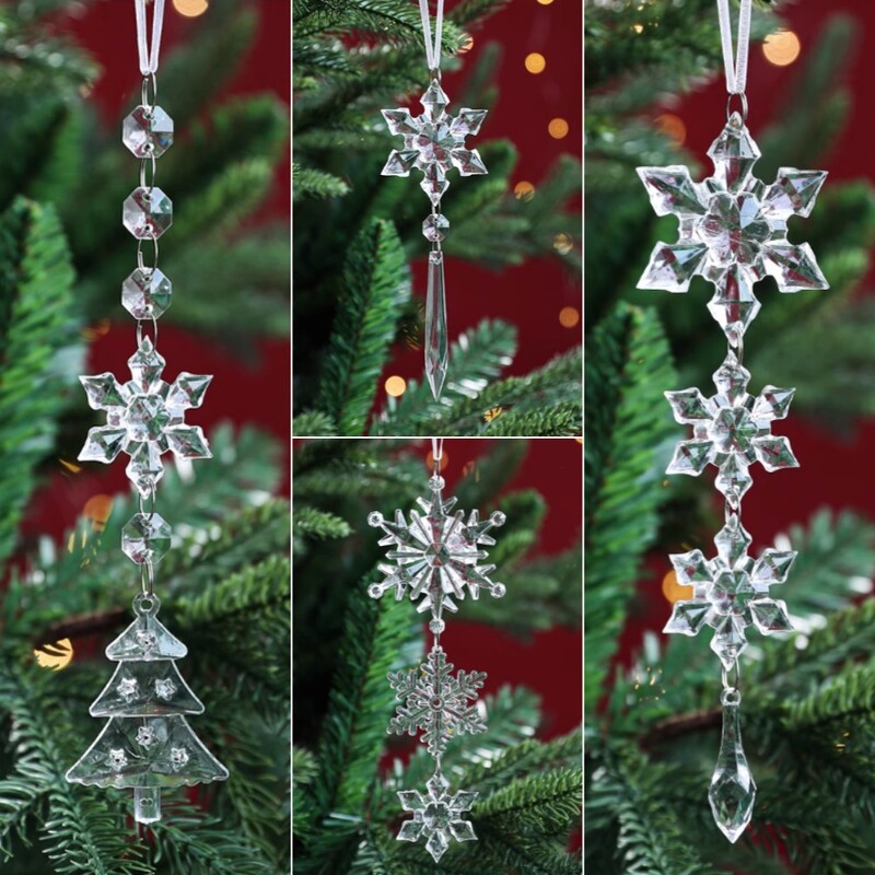 Merry Chrstimas akrilinis pakabukas, skaidrus snaigė, Kalėdų eglutės pakabukas, kabantys papuošalai pasidaryk pats Kalėdų vakarėlio dekoras