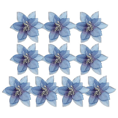 50/10 ΤΕΜ. Κόκκινο χρυσό Glitter Χριστουγεννιάτικα λουλούδια Τεχνητά ψεύτικα λουλούδια λουλούδια γιρλάντα Χριστουγεννιάτικο δέντρο Πρωτοχρονιάτικο στολίδια για το σπίτι Διακόσμηση σπιτιού