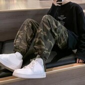 Ανδρικό φαρδύ παντελόνι παραλλαγής με πολλές τσέπες Ανδρικό παντελόνι ελαστικό μέσης δεμένο στον αστράγαλο Ανδρικό παντελόνι Cargo για σπορ