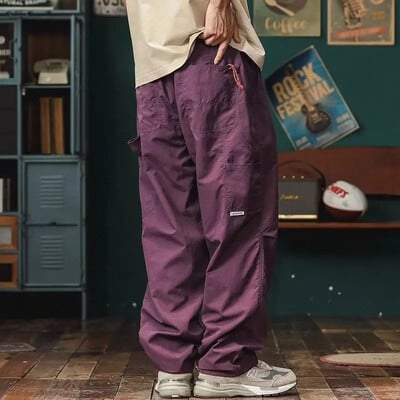 Pantaloni cargo pentru bărbați, în stil japonez, pentru camping în aer liber, pantaloni de vară lejer, pentru navetă, alpinism, parașutist, picior drept