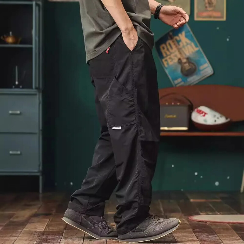 Japāņu stila āra kempinga vīriešu kravas bikses vasaras brīvas piegriezuma pārvietošanās kalnos kāpšanai desantnieks bikses taisnas kājas