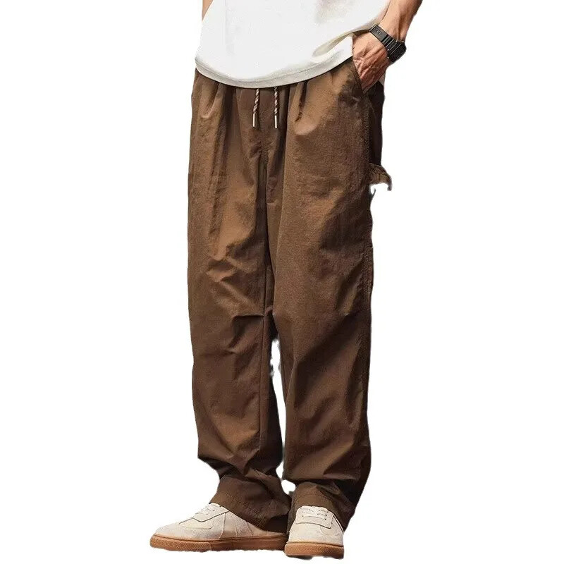 Japāņu stila āra kempinga vīriešu kravas bikses vasaras brīvas piegriezuma pārvietošanās kalnos kāpšanai desantnieks bikses taisnas kājas