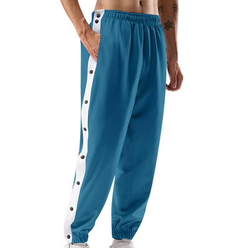 Ανδρικά παντελόνια μόδας Joggers Tech Μονόχρωμα κουμπιά στο πλάι Fitness Casual Stretch μακρύ παντελόνι για άνδρες Oversize φαρδύ παντελόνι Joggers