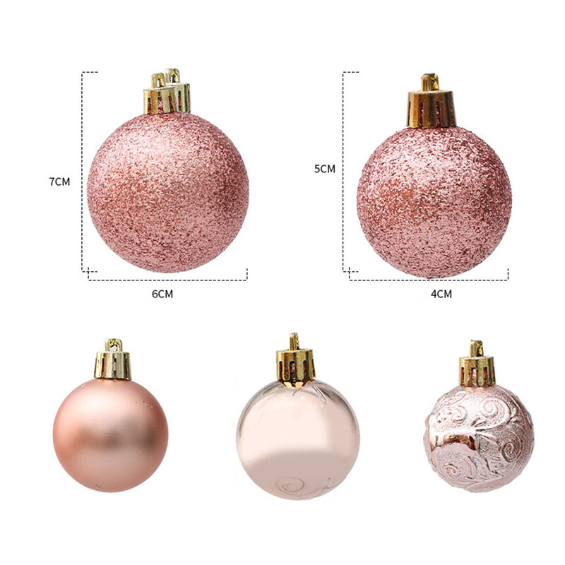 Ziemassvētku kulons Ziemassvētku balle 20/29 gab. Izsmalcināta izskata augstas kvalitātes materiāls plastmasas rozes zelta Ziemassvētku dekors