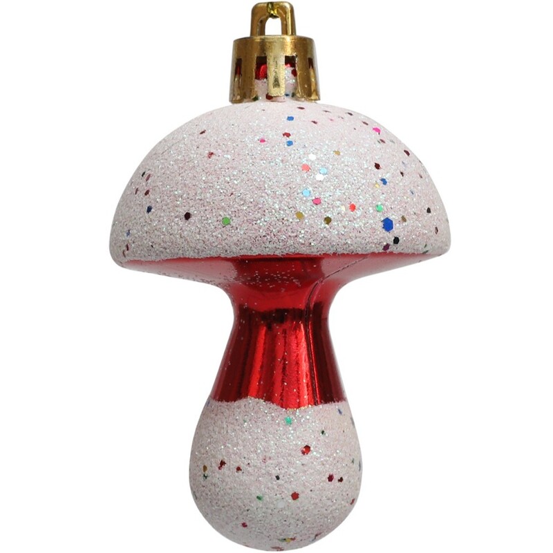 6kom/kutija Galvanizirane plastične gljive Ukrasi za božićno drvce DIY Rukotvorine Oslikane novogodišnje božićne kutije za darove Privjesak