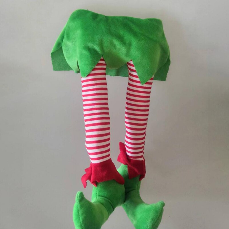 Kalėdų elfų kojos Patogios liesti netikros kojos Minkštos mielos pliušinės pusės kūno Kalėdų elfo koja, skirtos namams