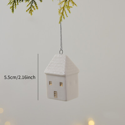 Χριστουγεννιάτικο Κεραμικό Σπίτι Μίνι Κρεμαστό Διακόσμηση Κοίλου Σπιτιού Άη Βασίλη Άλκη Χριστουγεννιάτικη διακόσμηση