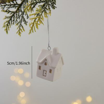 Χριστουγεννιάτικο Κεραμικό Σπίτι Μίνι Κρεμαστό Διακόσμηση Κοίλου Σπιτιού Άη Βασίλη Άλκη Χριστουγεννιάτικη διακόσμηση