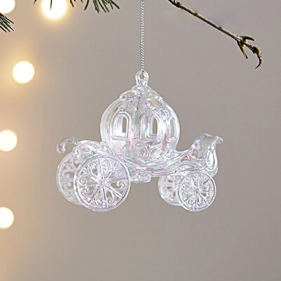 Spalvingas skaidrus akrilo kalėdinis pakabukas 3D vežimo varpelio briedžio Kalėdų eglutės pakabukas Naujųjų metų Kalėdų namų dekoro reikmenys