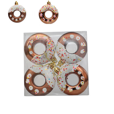 4 bucăți bile de Crăciun pentru pomul de Crăciun, gogoși din plastic, ornamente cu pandantiv pentru baby shower, ziua de naștere, petrecerea de nuntă