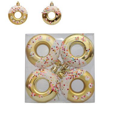 4 bucăți bile de Crăciun pentru pomul de Crăciun, gogoși din plastic, ornamente cu pandantiv pentru baby shower, ziua de naștere, petrecerea de nuntă