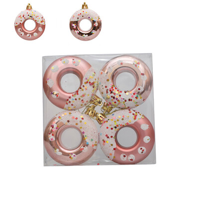 4 bucăți bile de Crăciun pentru pomul de Crăciun, gogoși din plastic, ornamente cu pandantiv pentru baby shower, ziua de naștere, petrecerea de nuntă