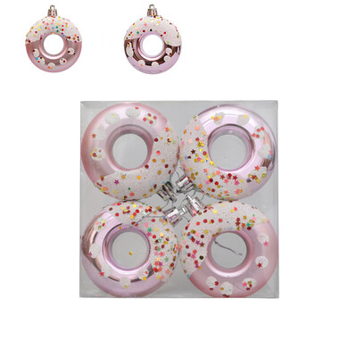 4 bucăți bile de Crăciun pentru pomul de Crăciun, gogoși din plastic, ornamente cu pandantiv pentru baby shower, ziua de naștere, petrecerea de nuntă