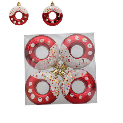 4 bucăți bile de Crăciun pentru pomul de Crăciun, gogoși din plastic, ornamente cu pandantiv pentru baby shower, ziua de naștere, petrecerea de nuntă