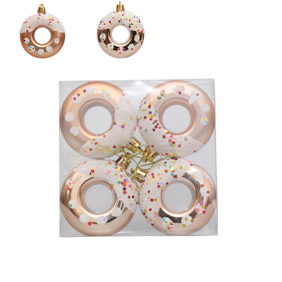 4 bucăți bile de Crăciun pentru pomul de Crăciun, gogoși din plastic, ornamente cu pandantiv pentru baby shower, ziua de naștere, petrecerea de nuntă